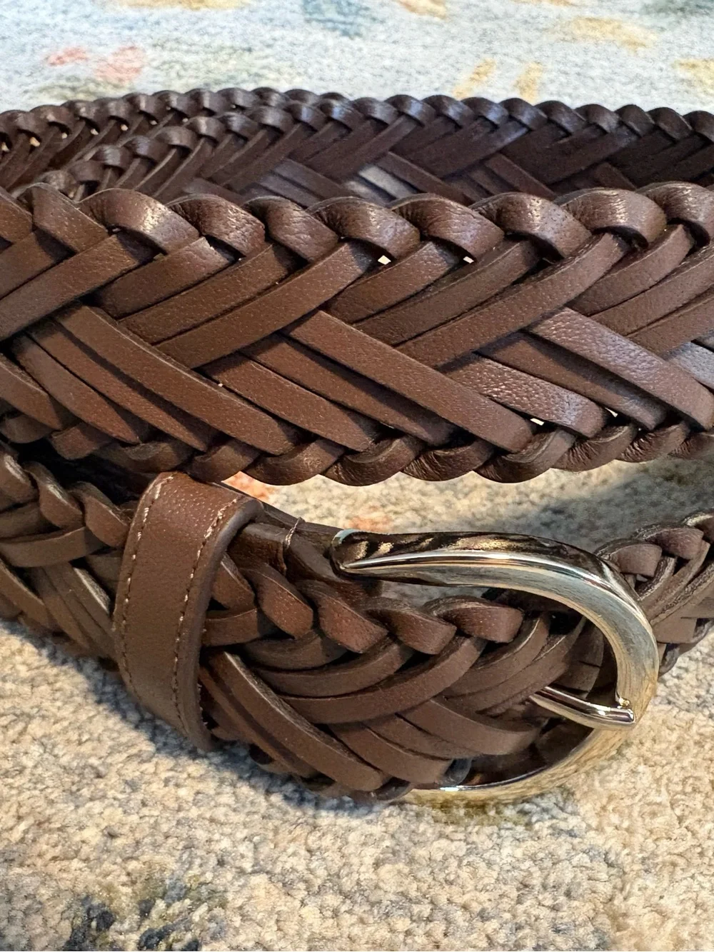 JCREW 100% Buffalo Leather Braided Belt 2024 Brown L/XL - Picture 8 of 8